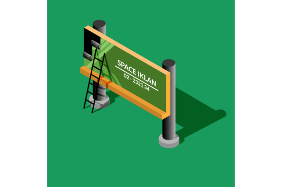 Download Vector Isometric - Billboard Reklame Adv - Billboard Collection
