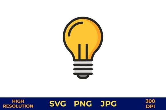 Download Yellow LED Bulb Vector Icon on White - Led bulb Collection