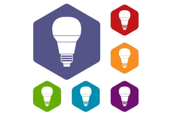 Download Glowing LED Bulb Icons Set - Led bulb Collection