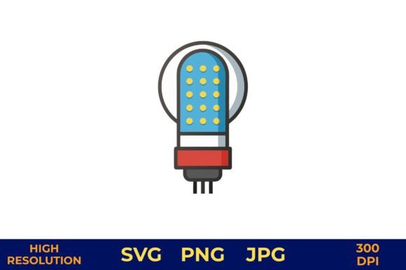 Download LED Bulb Vector with Glowing Diodes - Led bulb Collection