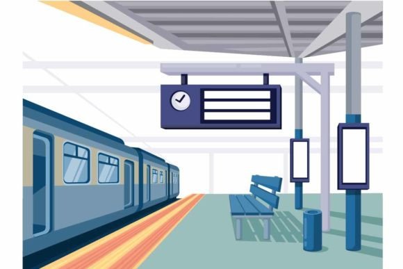 Download Train Station with Billboard Template - Billboard Collection