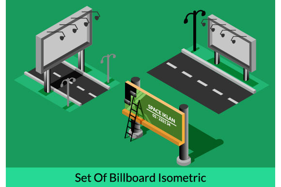 Download Vector Isometric - Billboard Reklame Adv - Billboard Collection