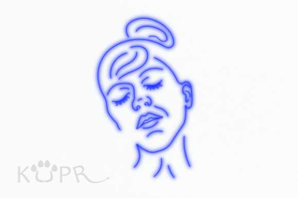 Download Blue Neon Female Face Line Art - Premium Resources
