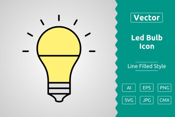 Download Vector Led Bulb Filled Outline Icon - Led bulb Collection