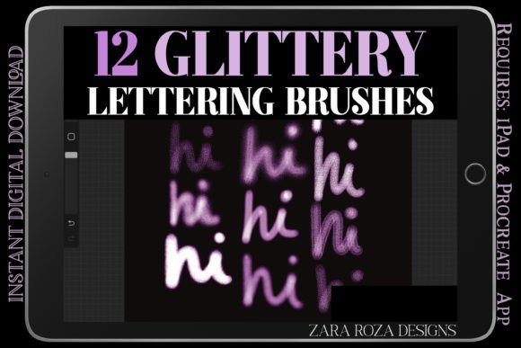 Download Procreate Glittery Lettering Brush Set - Glitter Collection